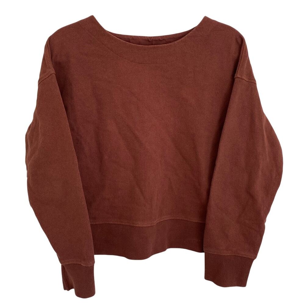 Relaxed Crewneck Sweater in Rust Brown